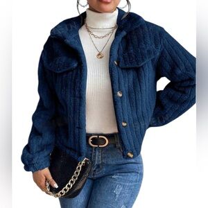 Essnce Flap Detail Button Front
Teddy Jacket